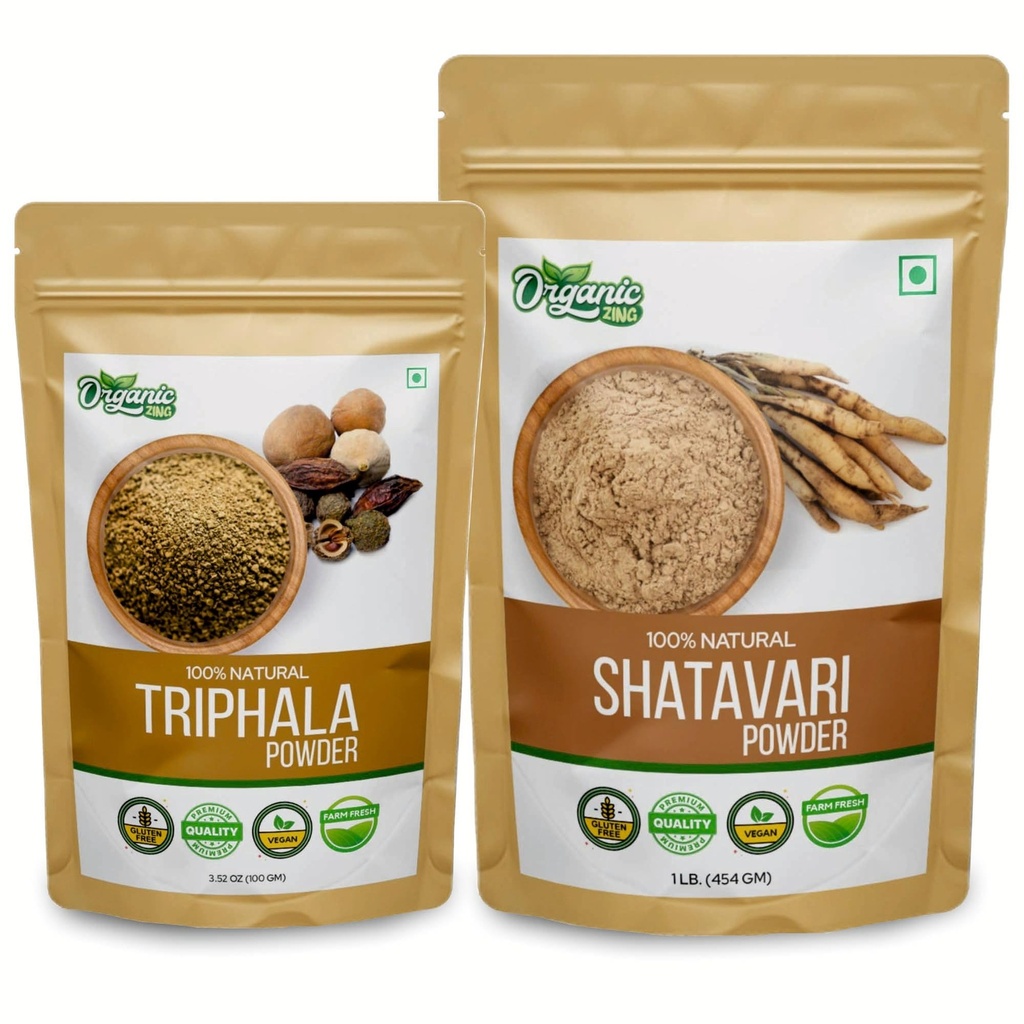 ZING ORGANIC Shatavari- 454g " Triphala Powder- 100g