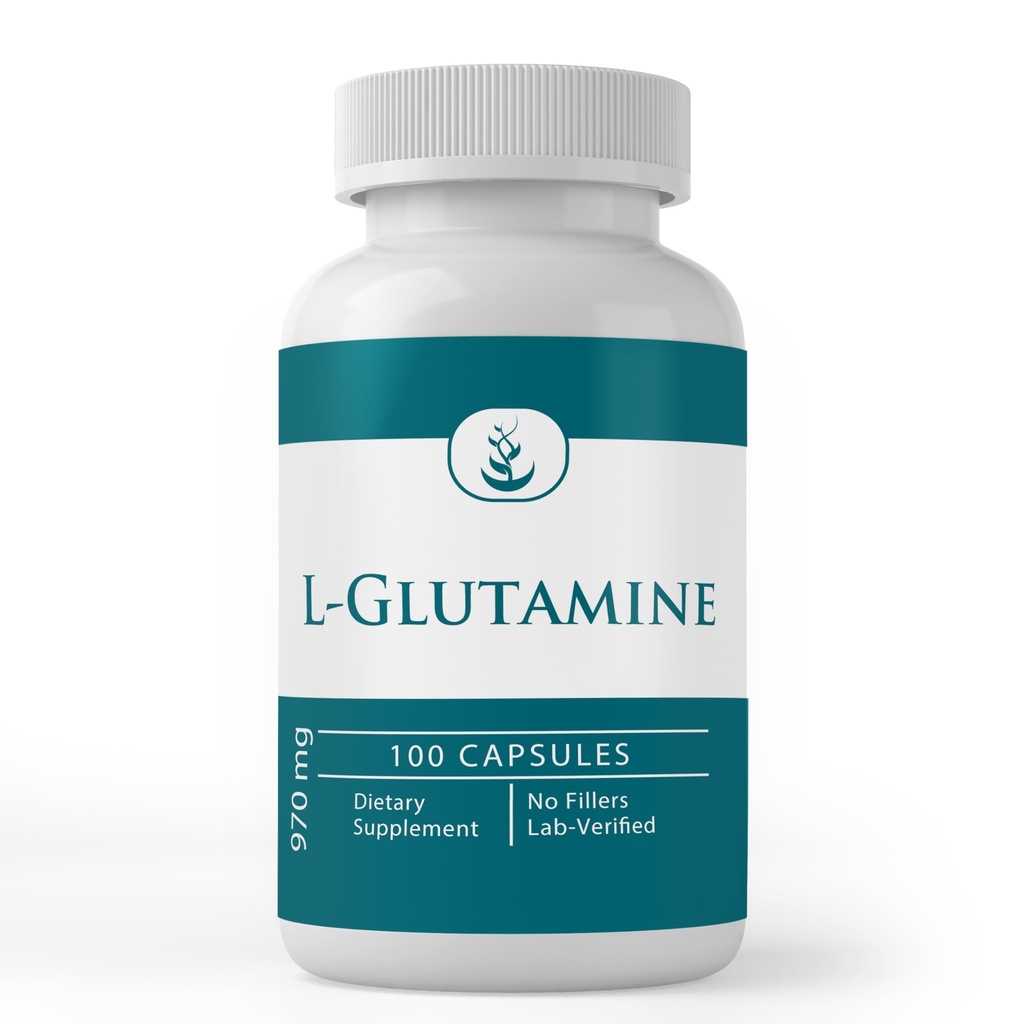 Ingredientes originales puros L-Glutamina Naturalmente Fuentes Aminoácidos, No GMO > Libre de gluten (100 cápsulas)