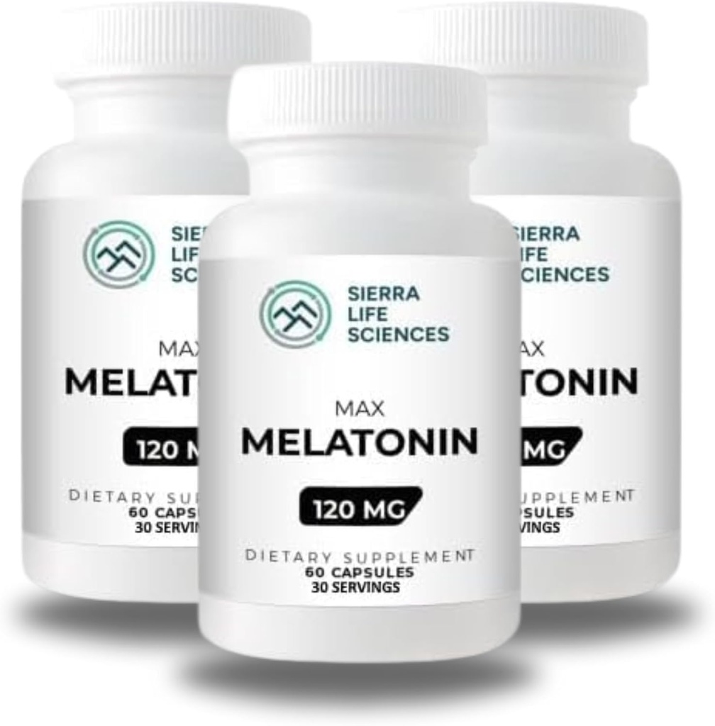 120 mg Melatonina de alta dosis Max en cápsulas fáciles de cambiar - 30 piezas (Pack of 3)