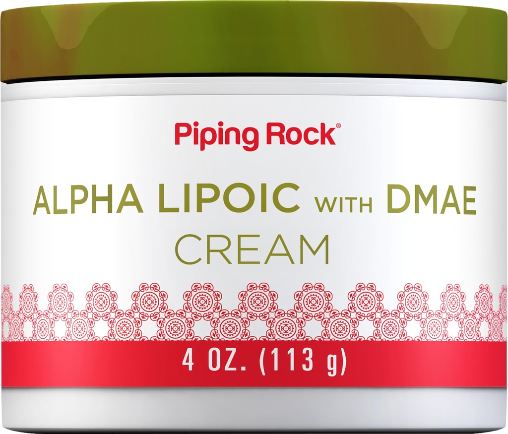Piping Rock Alpha Lipoic Acid TEN 4 oz TENIDO CON DMAE Cream TENIDO Hidrating " Firming for Face " Skin TEN Non GMO, Gluten Free