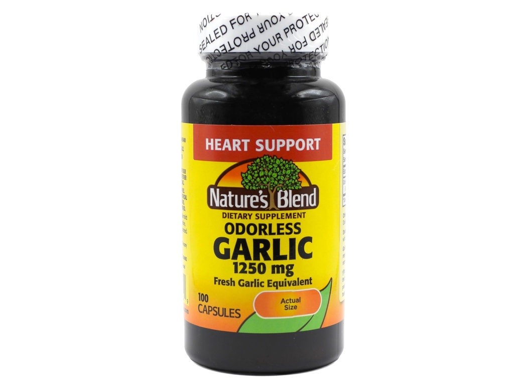 Ajo sin olor de la naturaleza 1,250 mg 100 cápsulas