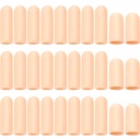 Frienda 30 piezas Protector de dedo de Gel Cots Funda de silicona mangas para el apoyo de la máquina de agarre de aletas (Apricot)