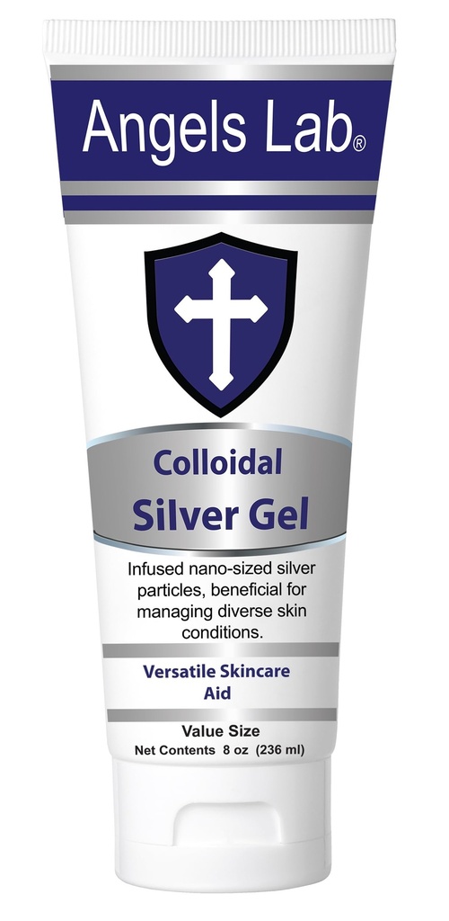 Angels Colloidal Silver Gel Nano Silver Gel Wound Care – Ungüento curativo sin olor para Burns, Sunburns " Irritated Skin – 8oz Fórmula