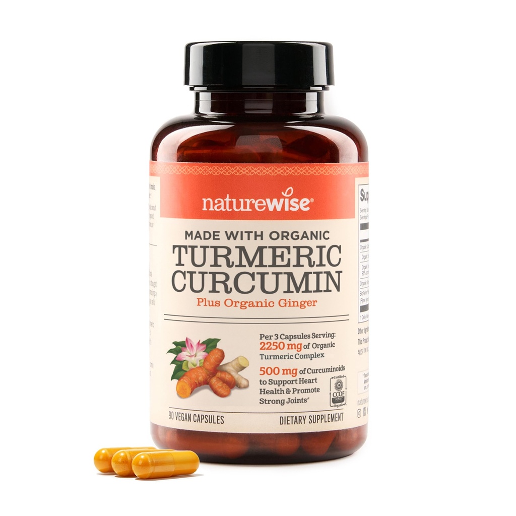 NatureWise Curcumin Turmeric 2250mg - 95% Curcuminoides " BioPerine Black Pepper Extract for Advanced Absorption - Daily Joint and Immune Health Support - Vegan, Non-GMO, 90 Conde[30-Day Supply]