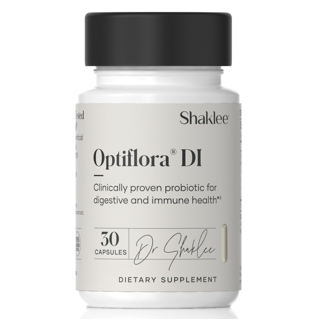 Shaklee - Optiflora® DI Probiotic -10 Billion CFUs - 4 Bacterial Strains - Bifidobacterium lactis HN019TM - Supports Intestinal Flora Balance & Regularity - Gluten, Soy &amp; Dairy Free - 30 cápsulas