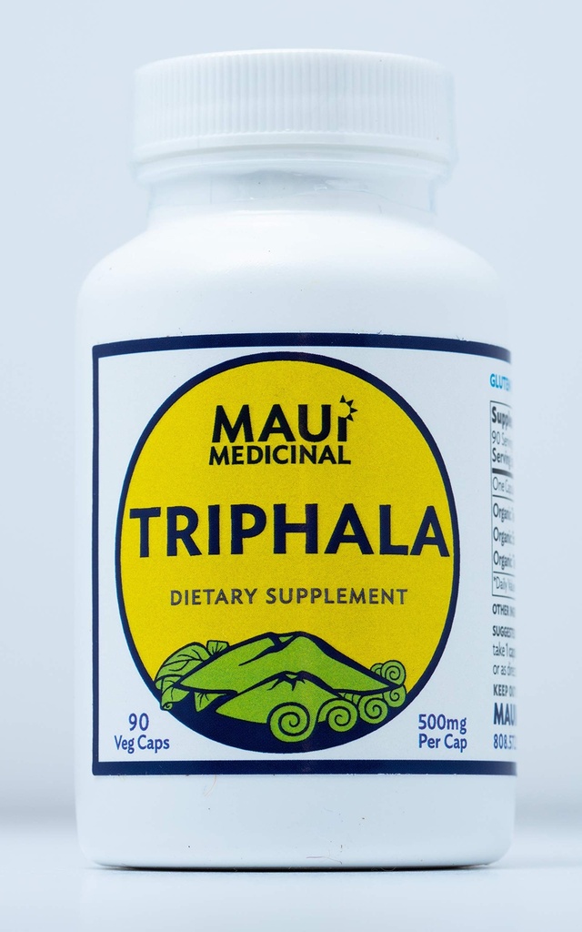 TRIPHALA 90 cápsulas de verduras - 500 mg por cápsula Fórmula orgánica de hierbas