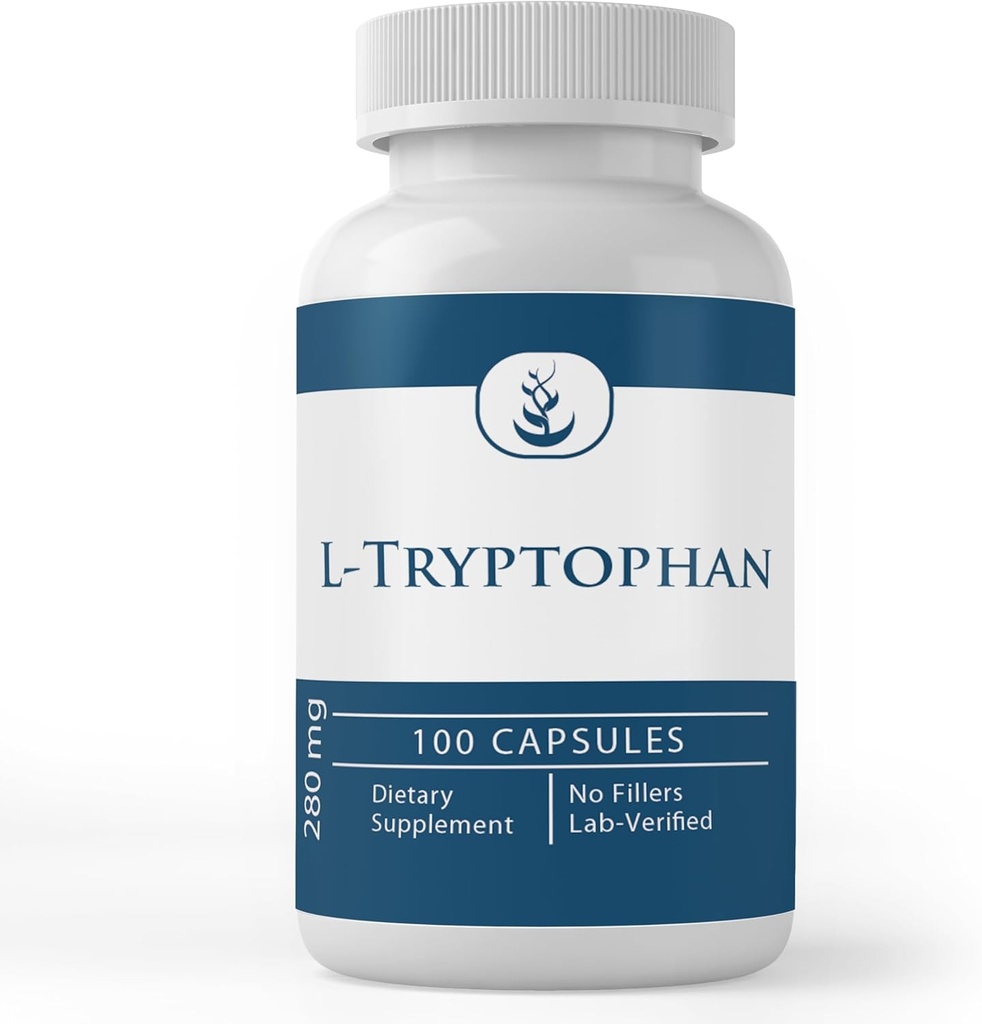 Ingredientes originales puros L-Tryptophan, (100 cápsulas) Siempre puros, sin aditivos ni artillería, Verificados de laboratorio