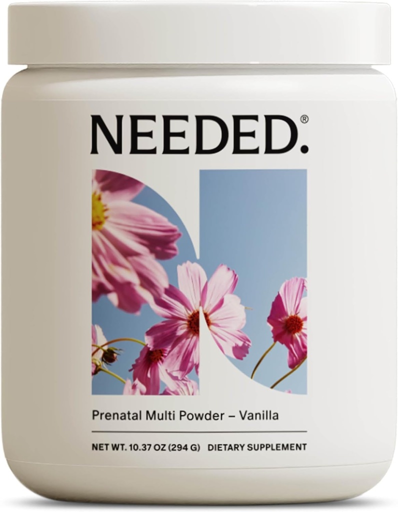 Necesitado. Vainilla Multivitamina Powder con Choline for Prenatal, Pregnancy, Breastfeeding, Postpartum ← Expertly-Formulated & Third-Party Tested ← 30-Day Supply