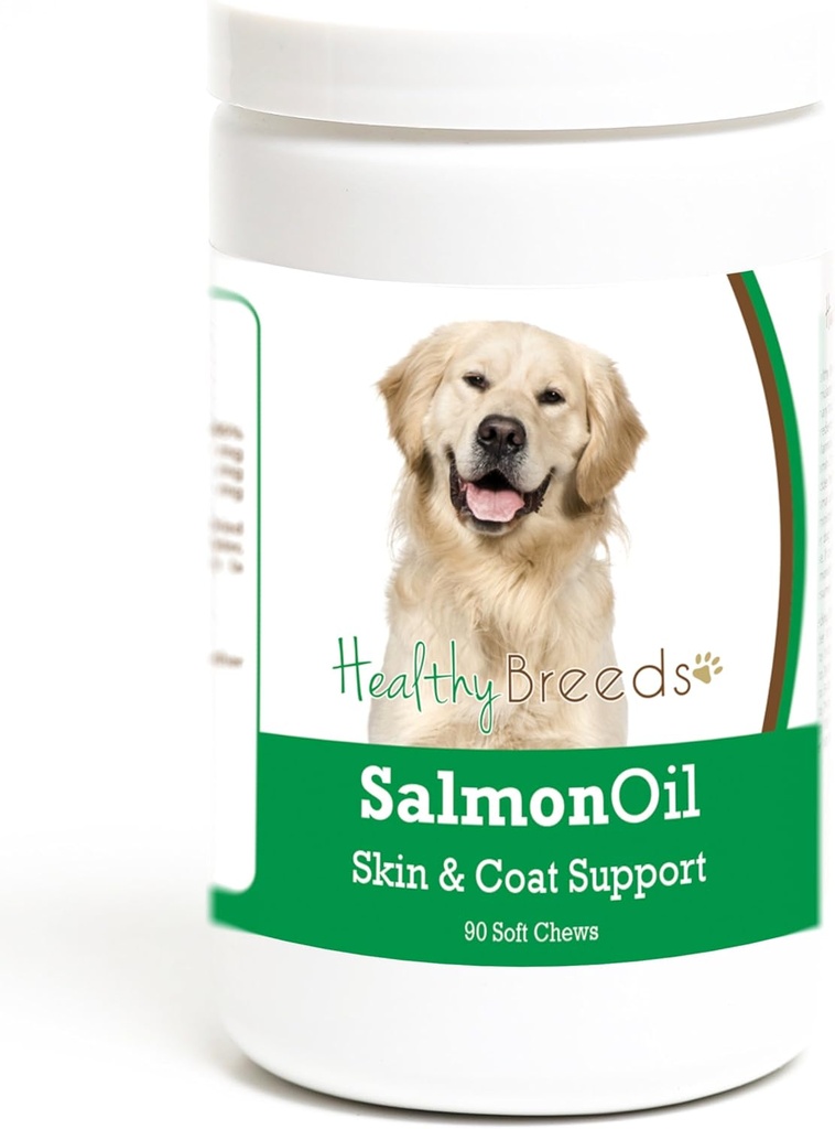 Hierbas saludables Golden Retriever Salmón Aceite Aceites suaves 90 Cuenta