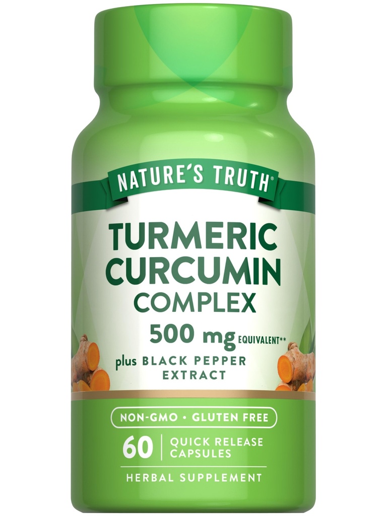 Verdad Turmeric Curcumin with Black Pepper Extract ← 60 Capsules ← Non-GMO y Gluten Free Complex Supplement