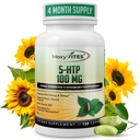 MoxyVites 5HTP 100mg Suplemento, Plus B6, 5 HTP de alimentos orgánicos enteros - Mejor Booster de serotonina - No GMO, 120 cápsulas veganos