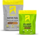 Ascent Casein Protein Powder Chocolate mantequilla de maní 2 lb &amp; planta Proteína Polvo Chocolate 18 Servimientos