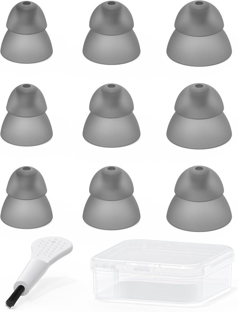 Domas de ayuda auditiva - Doble capa Cerrada Tipo Doma de energía para Resound SureFit RIC y Open Fit BTE Amplificador auditivo Consejos de oído Accesorios con caja de carga (Trial Pack 9pcs)