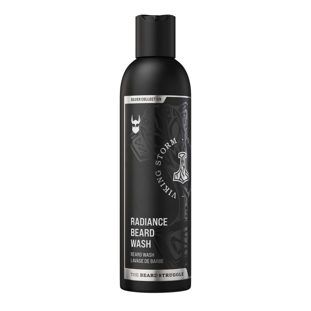 The Beard Struggle Radiance Beard Wash - Deep Clean & Hydrated Beard Care - Viking Beard Shampoo for Hombre (8 Fl oz) - Silver Collection- Gold Collection - Platinum Collection