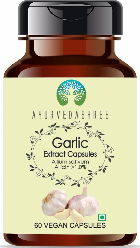 Extracto de ajo 500mg - 60 cápsulas vegetarianas duraderaAllium Sativum sometida All Natural Silencio 100% Vegan Silencio Gluten-Free Silencio GMP Certified