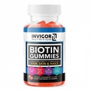 INVIGOR8 Biotin Gummies 10000mcg ← Peluquería Piel uñas Vitaminas Biotina Suplemento para Mujeres Hombres 5000mcg x2 ANTE Vegan Kosher Halal ← Flavor de Fresa