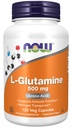 AHORA Suplementos de alimentos, L-Glutamina 500 mg, Nitrógeno Transporter*, Aminoácidos, 120 cápsulas de verduras