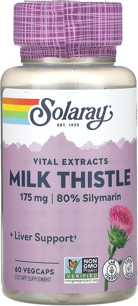 Solaray Milk Thistle Extract Suplemento, 175mg, 60 Cuenta