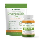 CALMING BLENDS Digestive Support Tea & Probiotic Supplement (40 Billion CFU, 60 Capsules) | Herbal Tea and Probiotic Duo for Digestive Comfort & Gut Health