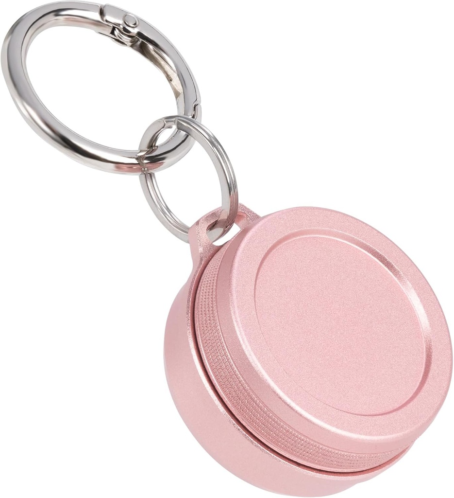 Caja de carga de metal diario - Portable Keychain Pill Holder, Waterproof Small Travel pill Container for Earplugs Coins, Compatible con Loop, Eargasm &amp; Vibes, Compact Mini Purse Pill Box (Pink)