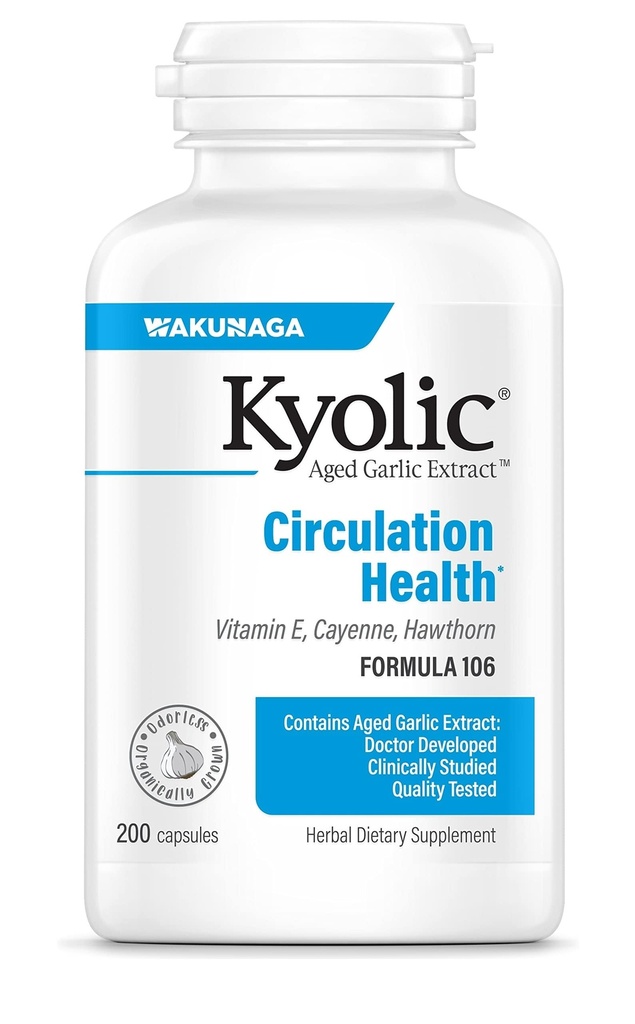 Extracto de ajo envejecido Kyolic Fórmula 106, Circulación Salud