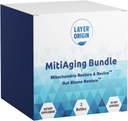 Layer Origin MitiAging Bundle, Anti-Aging 2-Bottle Pack: Gut Biome Restore y Mitocondria Revive - Boost Cellular Health Naturally, 30 Day Supply