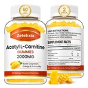 2 Pack Acetyl L-Carnitine Gummies, L-Carnitine Supplement for Women &amp; Men, Nutrition Supplement for Boost Energy, Immunity & Brain Health, Vegan, Non-GMO, Mango Flavor, 120 Count