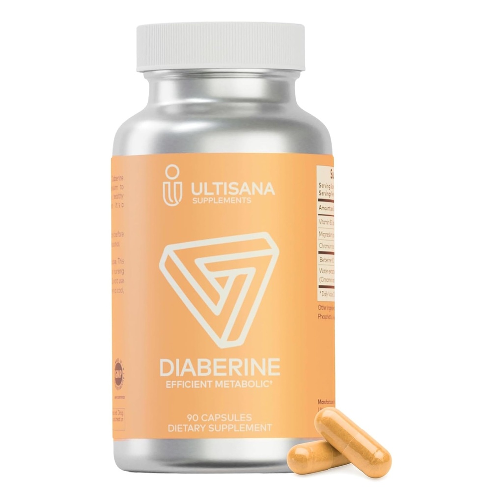 Diaberine Berberine HCL Suplemento ← Apoya la salud del corazón, el poder energético, el metabolismo " Funciones inmunitarias ← Berberine 500mg con vitamina B12, magnesio " Chromium tención Non-GMO & Vegan, 90 Conde