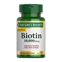 La belleza de la naturaleza Biotina Piel y uñas Vitaminas, soporta el cabello saludable, la piel y las uñas, 10.000 mcg, Rapid Release Softgels, 180 Ct