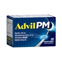 Advil PM (20 conde) Dolor Reliever/Nighttime Sleep Aid Coated Caplet, 200mg Ibuprofen, 38mg Diphenhydramine