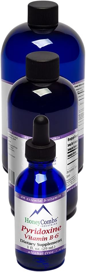 Vitamina B6 (Pyridoxina) gotas – Líquida vitamina B gotas para la función cerebral natural Apoyo, vasos sanguíneos &amp; soporte inmunológico – Suplemento líquido de vitaminas – Suplemento de salud sin alcohol (16 Fl Oz)