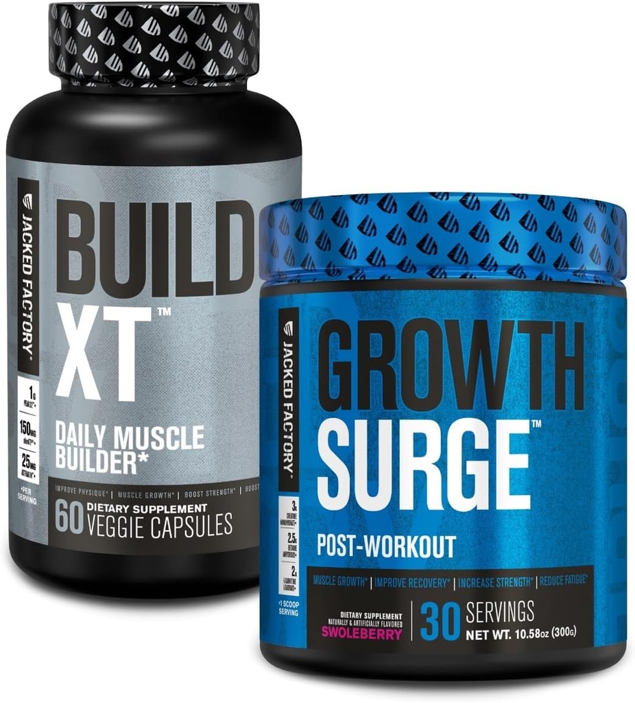 Construcción de fábrica Jacked-XT Daily Muscle Builder Suplemento, Crecimiento Surge Post Recuperación de entrenamiento & Crecimiento muscular