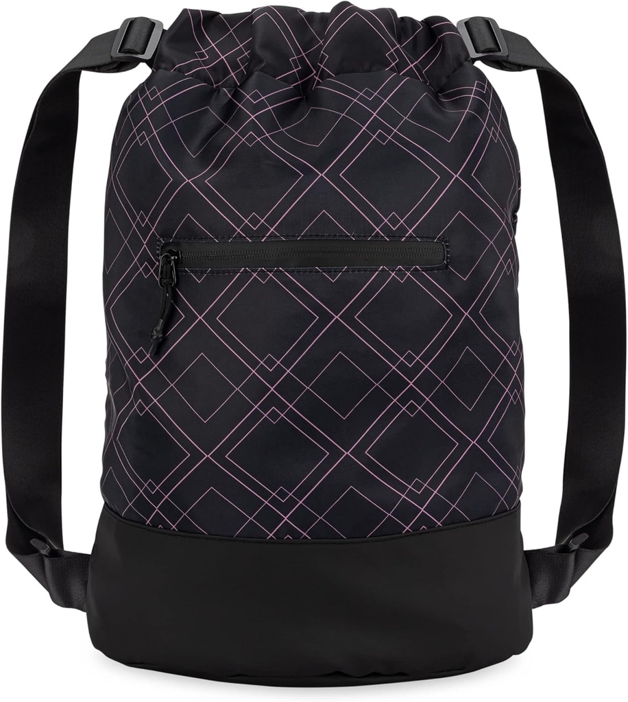 Flex Cinch Drawstring Gym Bag for Women with Graphic Designs ← Durable Lightweight Gym Cinch Bags ← Ideal para Gym Bag, Traveling y Overnights