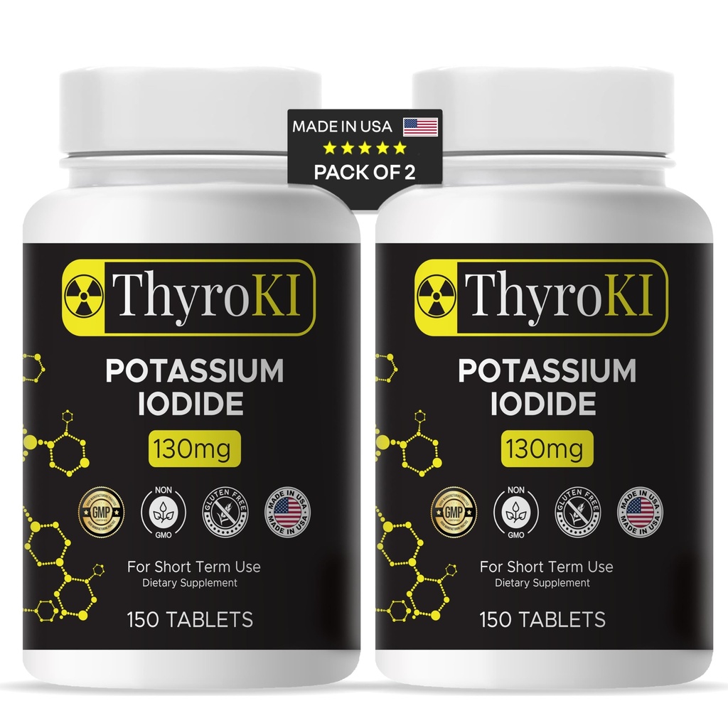 Potasio Iodide Tablets 130 mg – Tiroides &amp; Respiratory Support – YODO Naciente KI Pills ← Insolveción rápida Iodine Suplemento de Emergencia Silencio No-GMO Silencio Gluten Gratis 300 Tablets  Made in USA Silencio Pack of 2