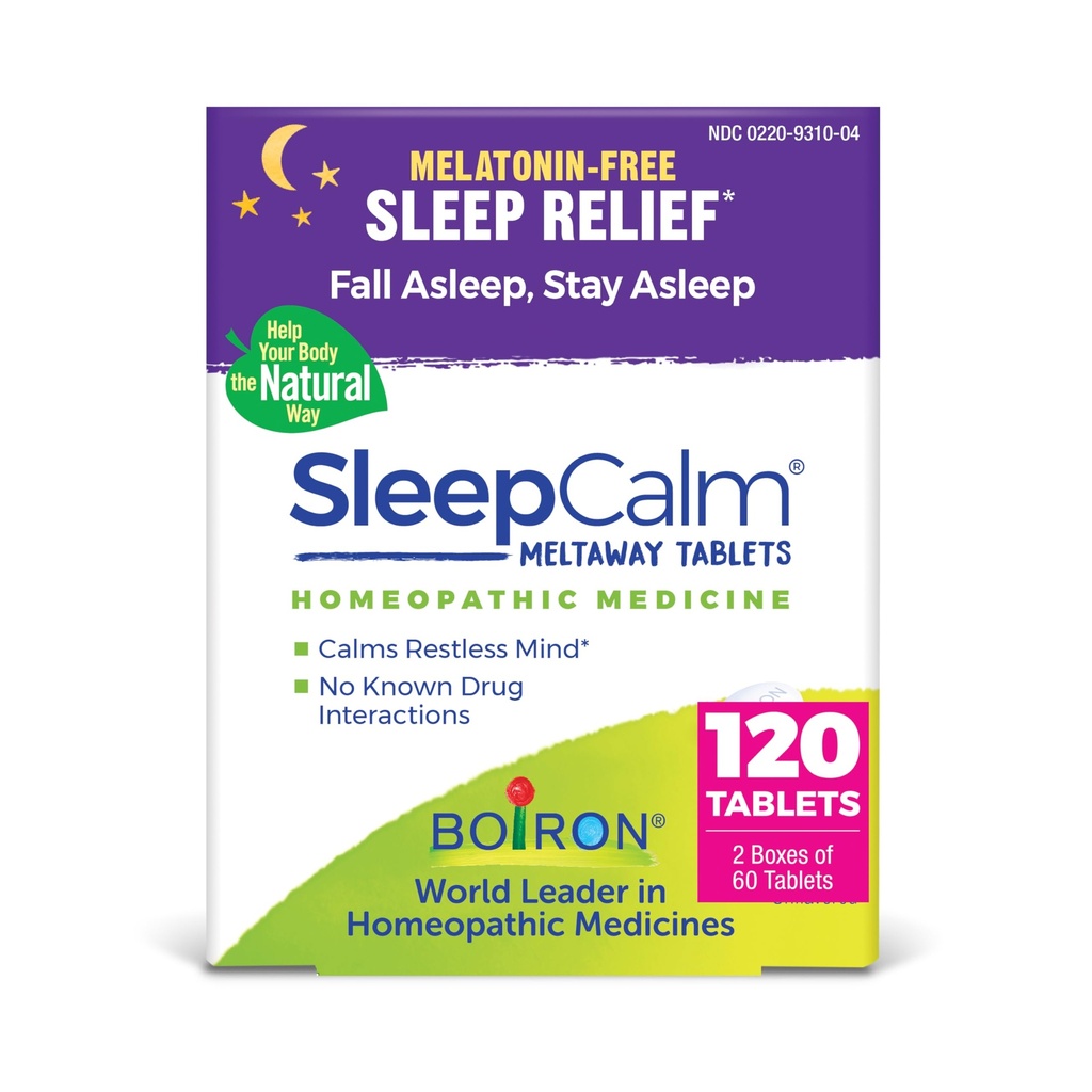 Boiron SleepCalm Sleep Aid for Deep, Relaxing, Restful Nighttime Sleep - Melatonin-Free and Non Habit-Forming - 60 Cuenta (Pack of 2)