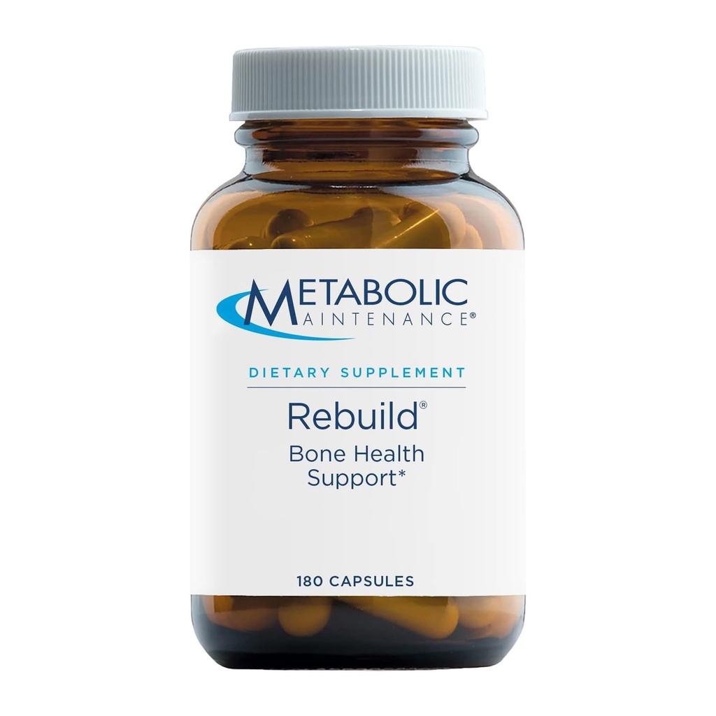 Reconstrucción de mantenimiento metabólico - Suplemento de apoyo a la salud ósea con calcio, vitaminas D + K2, zinc, citrato de magnesio + minerales de rastro, sin artillería (180 cápsulas)