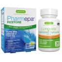 Pharmepa Restore &amp; Longvida Lipidated Curcumin 500mg Bundle, 1000mg Pure EPA Omega-3 Fish Oil &amp; Ultra Bioavailable Curcumin, por Igennus