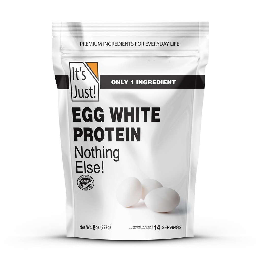 ¡Es justo! - Egg White Protein Powder, Made in USA from Cage-Free Eggs, Dried Egg Whites (Unflavored, 8oz)