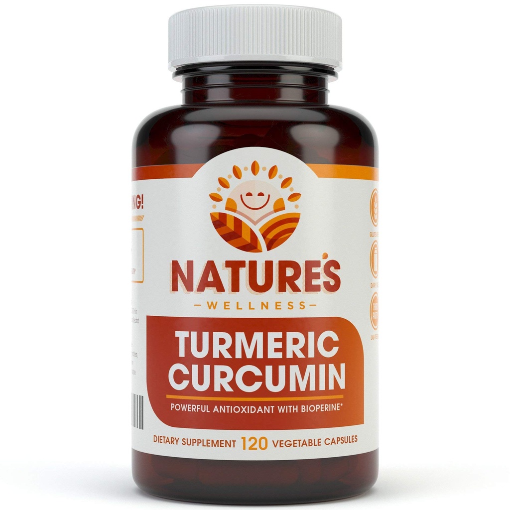 1600mg Orgánica Turmeric Curcumin w/Bioperine y Black Pepper ← Non-GMO Silencio Natural Mixta Apoyo Silencio Potencia más alta con 95% Curcuminoides estandarizados TEN Gluten Free TEN 120 Caps Vegetarian