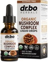 Organic Lions Mane Mushroom Complex - Mushroom Supplement Liquid Drops Tintura para Focus, Fog, Brain Health Supplements - Vegan, Herbal Organic Lion's Mane Mushrooms, Reishi, Turquía Tail Extract 1oz