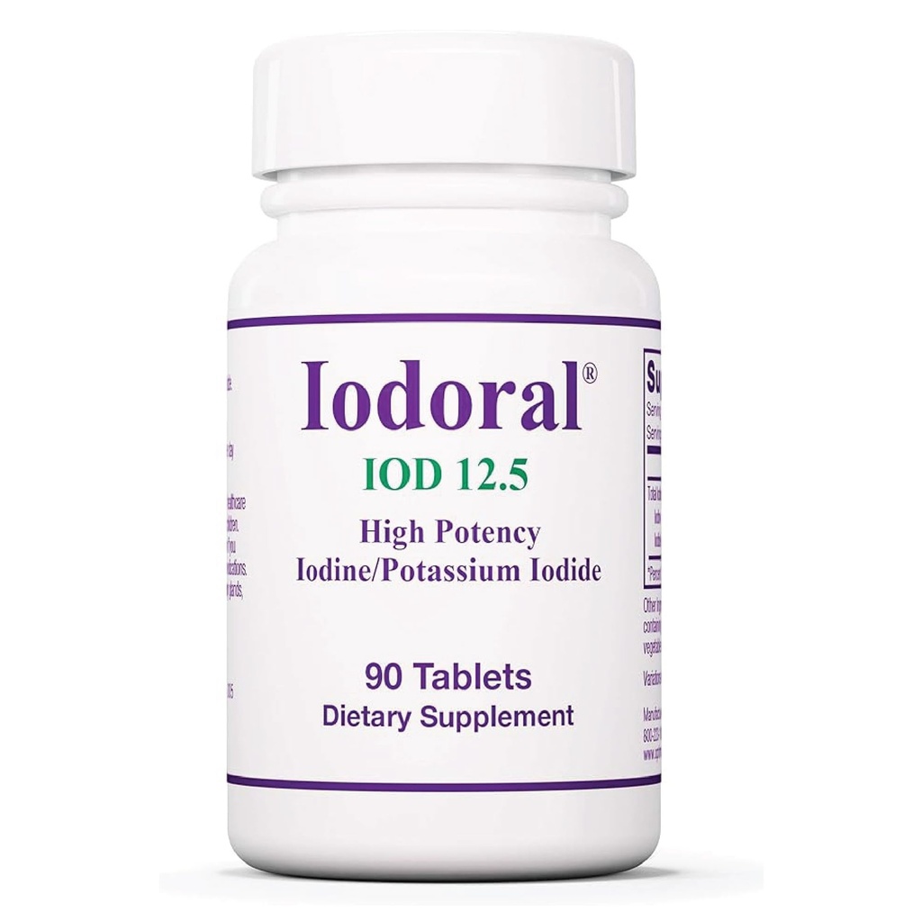 Optimox Iodoral 12.5 mg Suplemento - Suplemento de yodo, Apoyo a la Tiroides para Mujeres y Hombres, Láminas de Solución Lugol, Tablas de Ioduro de Potasio, Complejo Mineral Diario - 90 Cuenta