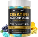 Nutravita Creatine Monohydrate Gummies for Men &amp; Women-5g of Creatine Monohydrate per Serving - Sugar Free,Vegan,Blueberry Pineapple Flavor, 120 Condes