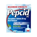 Pepcid AC Maximum Strength Heartburn Relief Tablets, OTC Medicine Prevents ' Relieves Heartburn Debido a la indigestión de ácido " Sour Stomach, 20mg Famotidine Acid Reducer, ICY Cool Mint, 40 ct