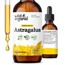 Wild &amp; Organic Astragalus Tincture - Immune Support Drops w/Astragalus Root Extract - Suplemento herbal para la calma " Relajación - Vegan, Azúcar " Alcohol Gratis - 2 fl oz