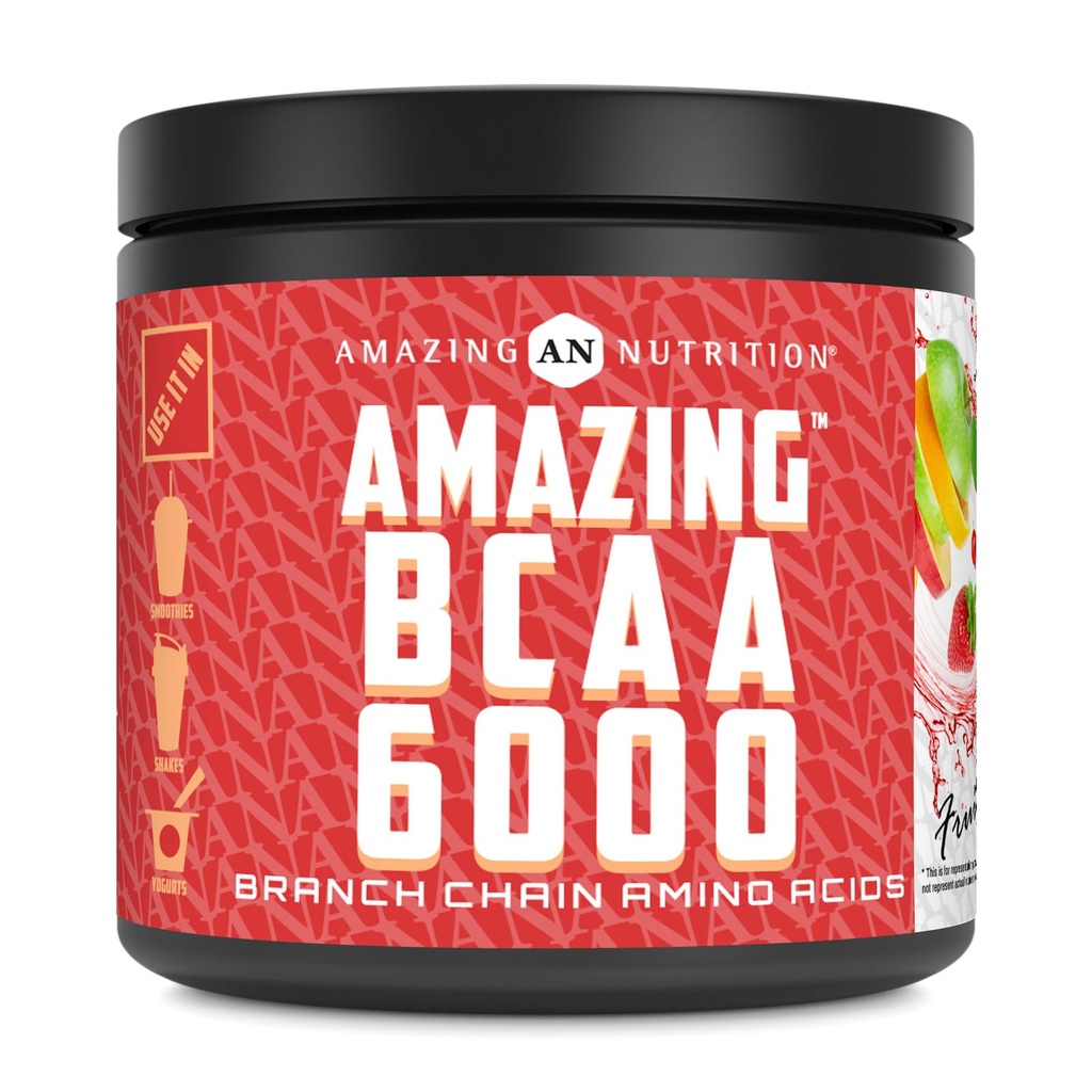 Increíble Nutrición Increíble BCAA 6000 Silencio 6 Gramos BCAA Por Servir Silencio 30 Serviciones Polvo vivificado Cadena Aminoácidos Suplemento Silencioso Made in USA (Natural Fruit Punch)