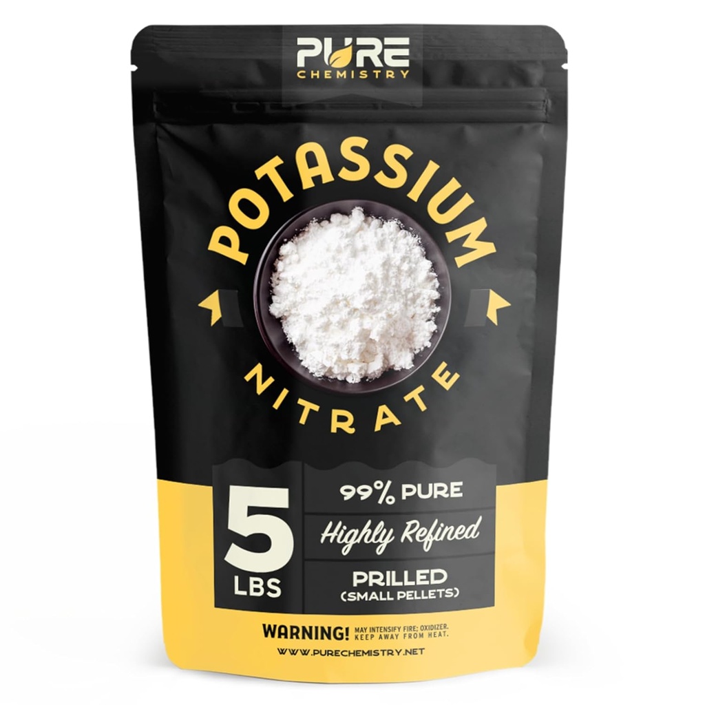 Pellets de Nitrato de Potasio, 99% Puro, Retador de Frutas, Fertilizante para Plantas, Grass, Interior y Exterior, Cuidado de césped, Industrial-Grado, Prilled, 5 libras