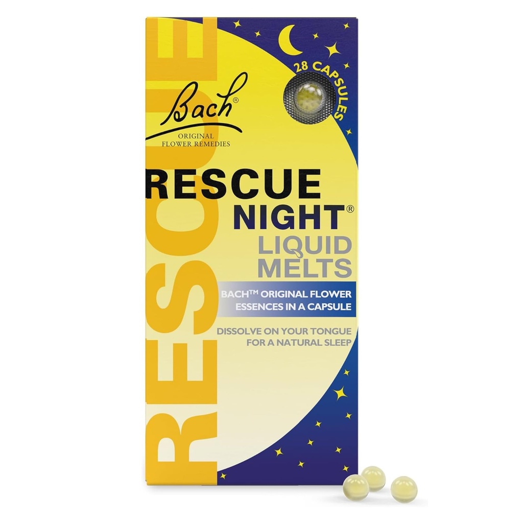Bach RESCUE SLEEP Liquid Melts, Natural Orange Vanilla Flavor, Natural Sleep Aid, Stress Relief, Homeopathic Flower Essence, Gratis de Melatonin, Gluten & Sugar, Non-alcohol, Non-Narcotic, 28ct.