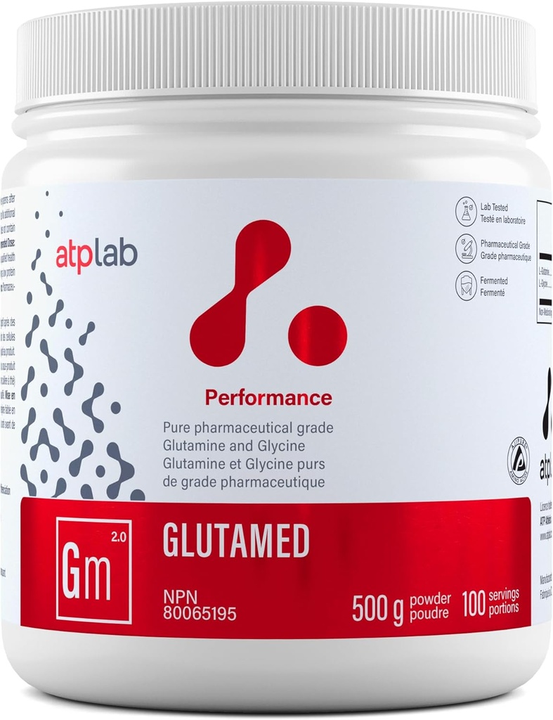 ATP LAB Silencio Glutamed 500g ← Glutamina pura Farmacéutica-Grado y Glicina. La Mejor Combinación de glutamina y glicina.