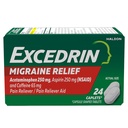 Excedrin Migraine Relief Caplets for Migraine Symptom, Acetaminophen 250mg, Aspirin 250mg, Caffeine 65mg, Doin Reliever, 24 Condes