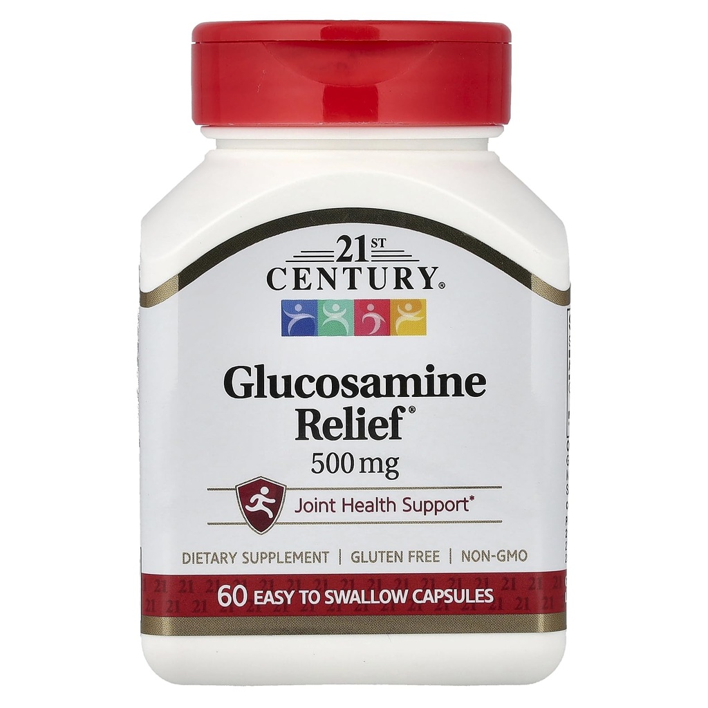 Alivio de Glucosamina del siglo XXI, 500 mg, 60 cápsulas fáciles de absorber